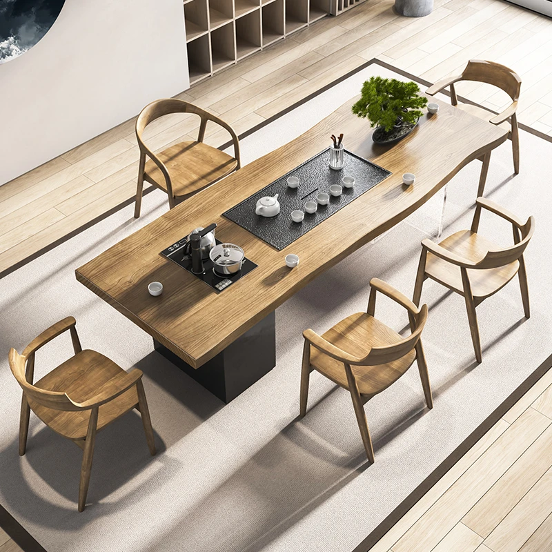 新中式实木茶桌茶台一整套现代简约功夫喝茶禅意办公室泡茶桌原木