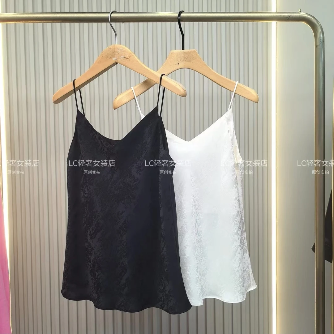 A288百搭桑蚕丝醋酸新中式吊带背心女背心打底