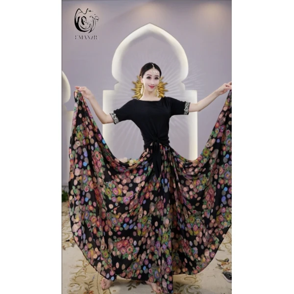 依曼之舞B6023半身裙依曼异域风情新疆舞720度大摆夏季薄款女款