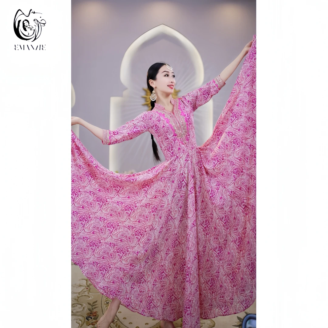 依曼之舞【慧慧】A3997红色舞蹈跳舞高档大摆女连衣裙表演服女款