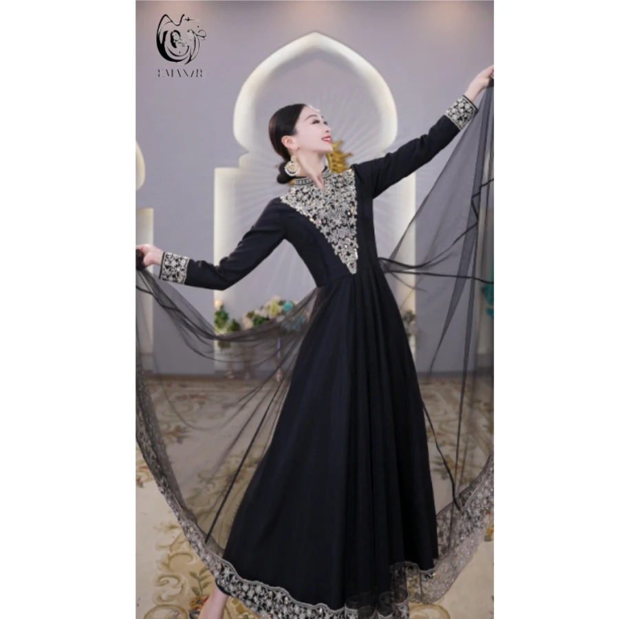 依曼之舞【慧慧】A2629异域风情连衣裙女装摆刺绣舞蹈服大裙摆秋冬