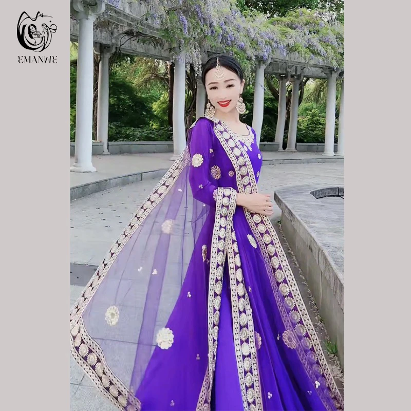 A1260依曼异域风情印度舞服民族风女新疆舞演出舞蹈服连衣裙