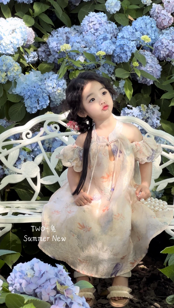 【鎏金蝶梦】女童连衣裙新中式超仙洋气小女孩公主裙气质仙气国风