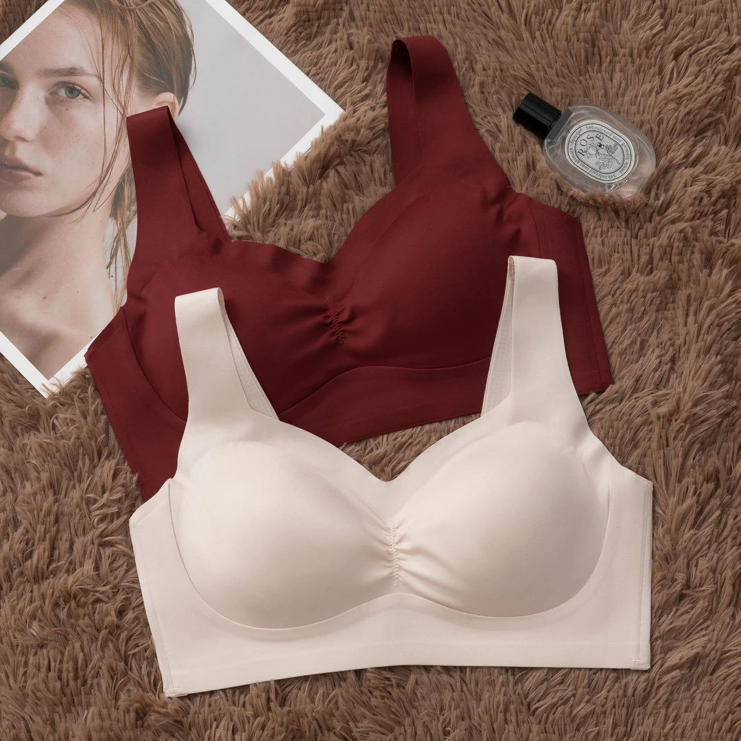 内衣无痕中厚款小胸聚拢无钢圈防下垂大胸显小运动舒适文胸罩