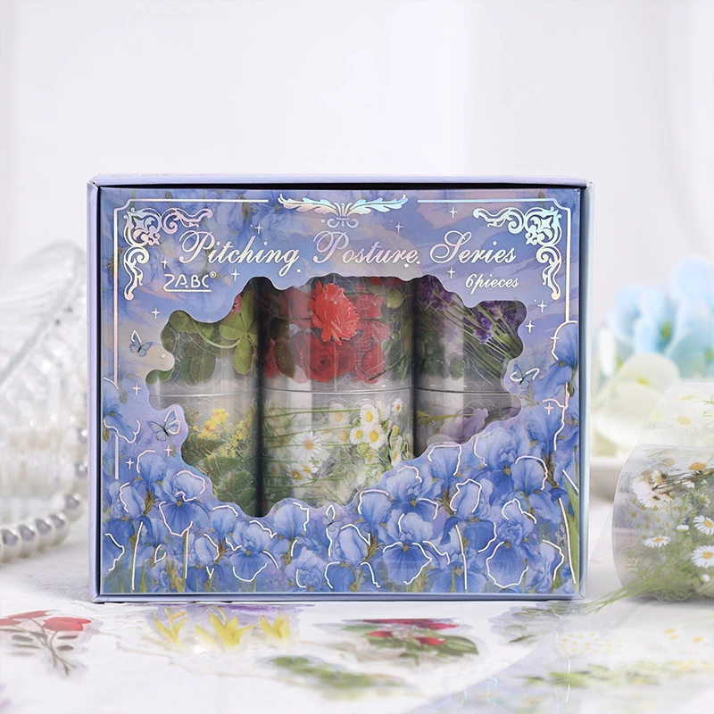 悦真 俯仰生姿系列切膜手帐胶带 防水pet胶带手账贴纸卷