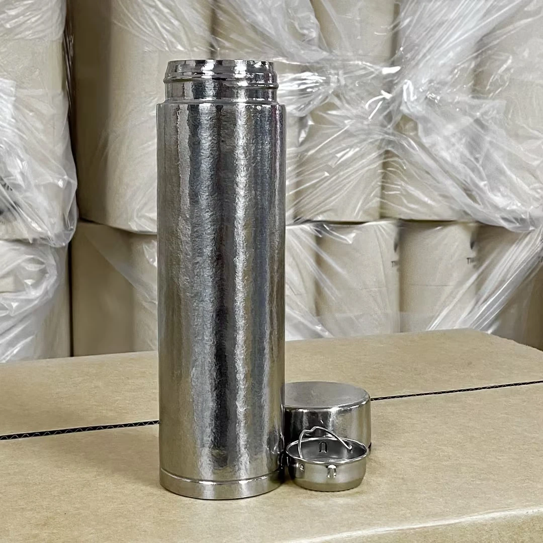 【钛阳福利】钛阳双层纯钛450ml银色锤纹保温杯库存尾货-450GP