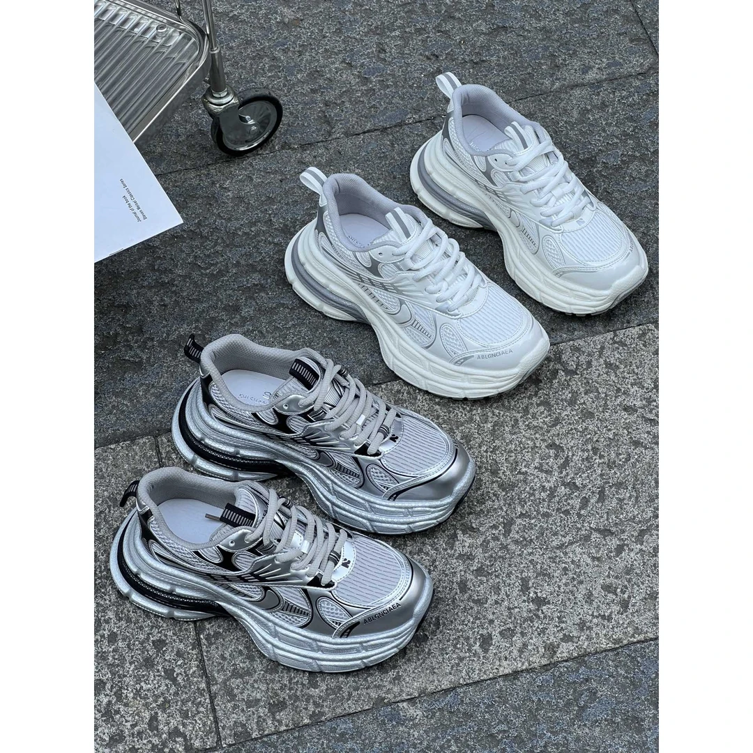 6620韩版潮流百搭厚底圆头系带透气休闲鞋