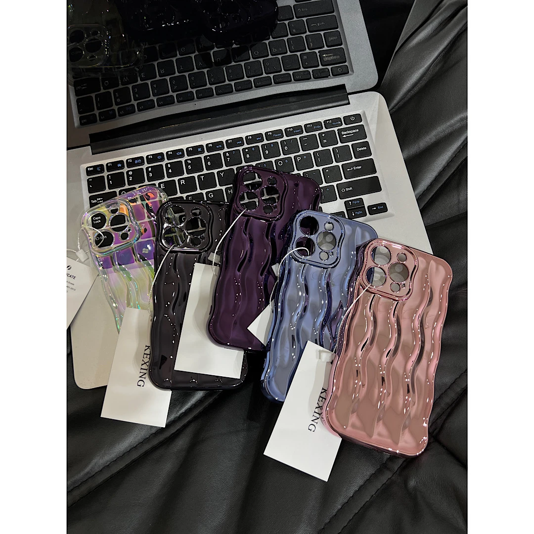 【苹果华为】ins小众高级感曲线波浪纹全包防摔情侣款手机壳