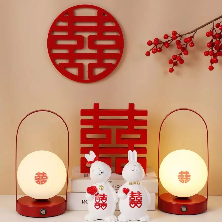 陪嫁结婚长明灯婚房布置床头灯送闺蜜新婚礼物充电触摸台灯氛围灯