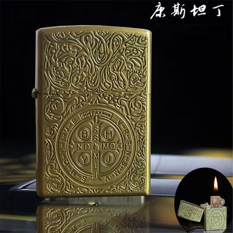 老旧煤油火机青铜复古煤油打火机怀旧复古高端浮雕工艺防风打火机