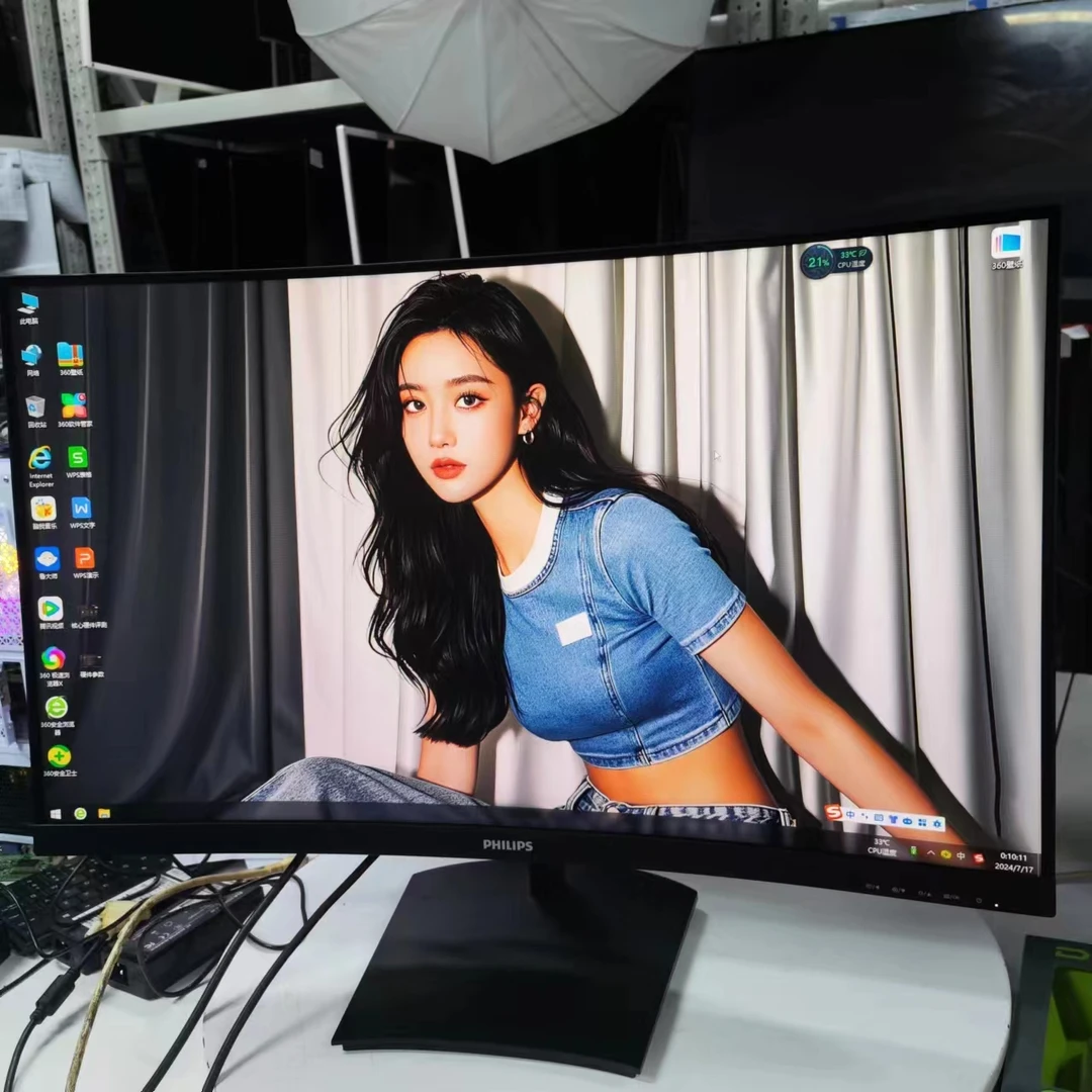 9新 Philips/飞利浦 32寸黑色1K-165HZ 曲面电竞屏默认DP/HDMI