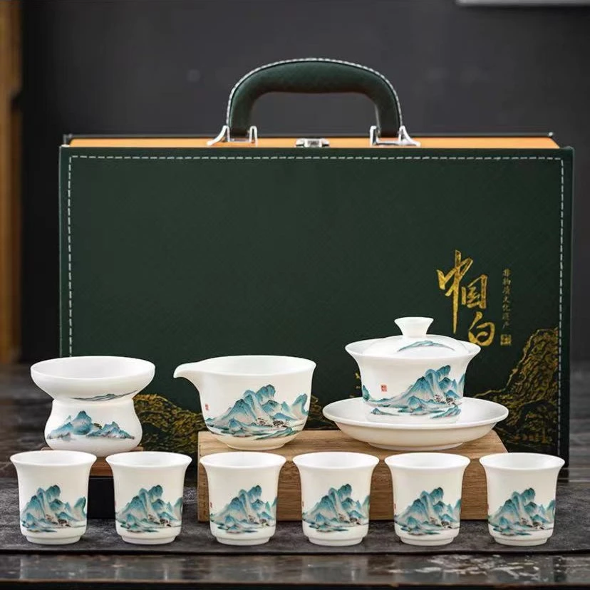 衡山社羊脂玉瓷中国白9入套组 9101