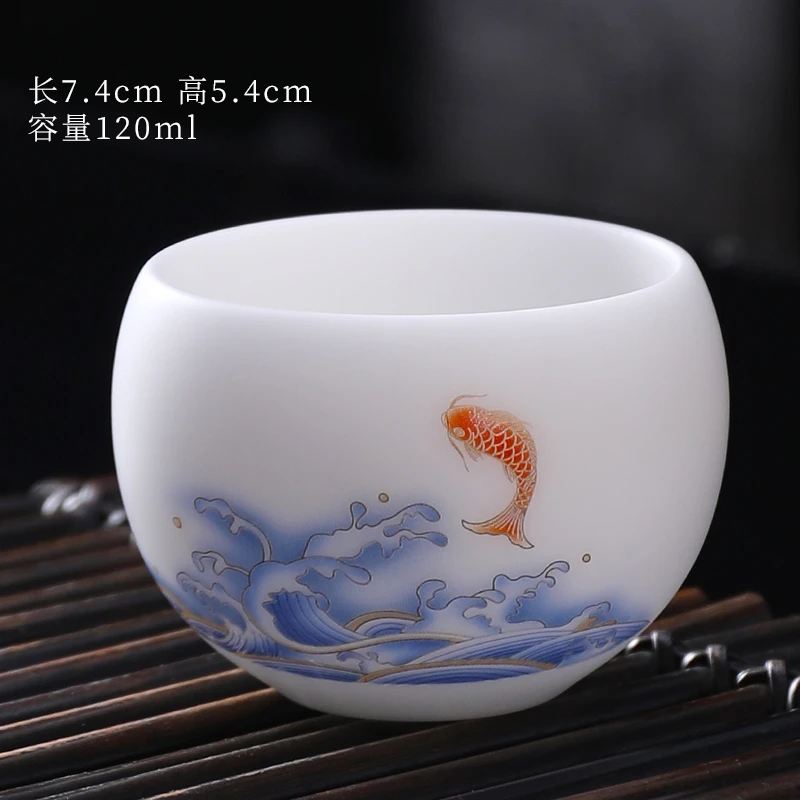 子规陶瓷高冰茶杯主人杯茶具个人专用杯手绘家用禅定杯喝茶杯大号
