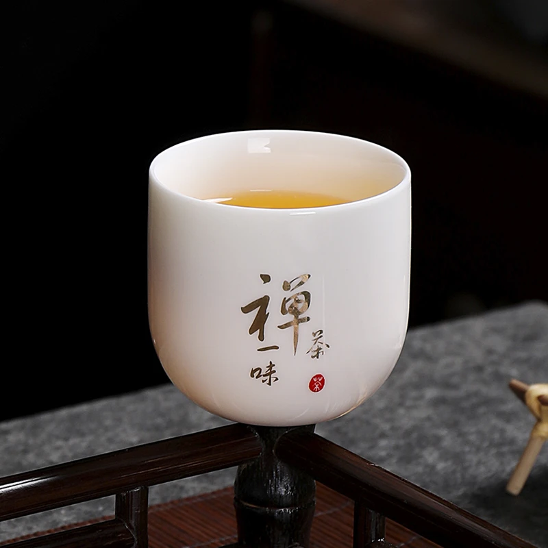 【子规】羊脂玉白瓷茶杯主人杯单杯女生陶瓷茶具杯子个人杯茶具杯