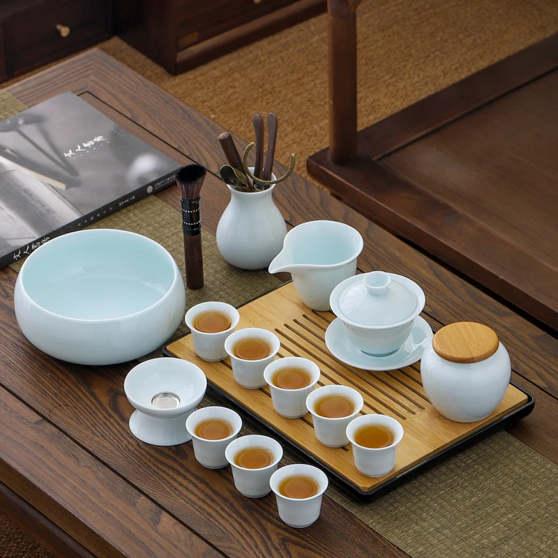 子规套装茶具家用泡茶办公简约高端全套茶器高端陶瓷壶茶洗不烫手