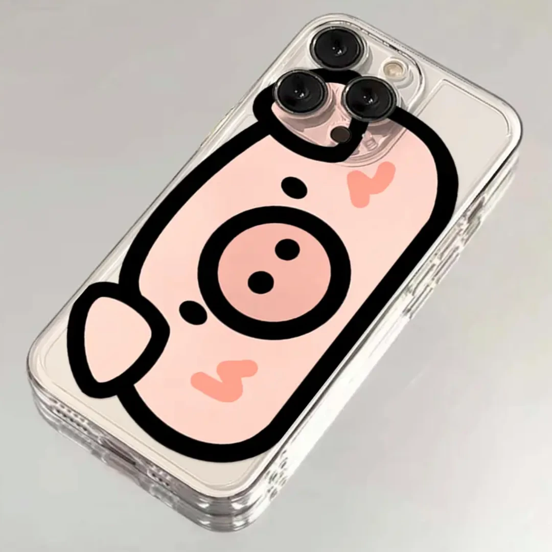 粉色小猪可爱iphone15苹果卡通手机壳14promax软胶13pro透明12/11