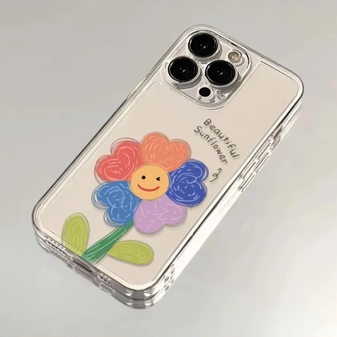 彩虹向日癸适用苹果15手机壳iPhone11软胶/12/13全包14promax创意