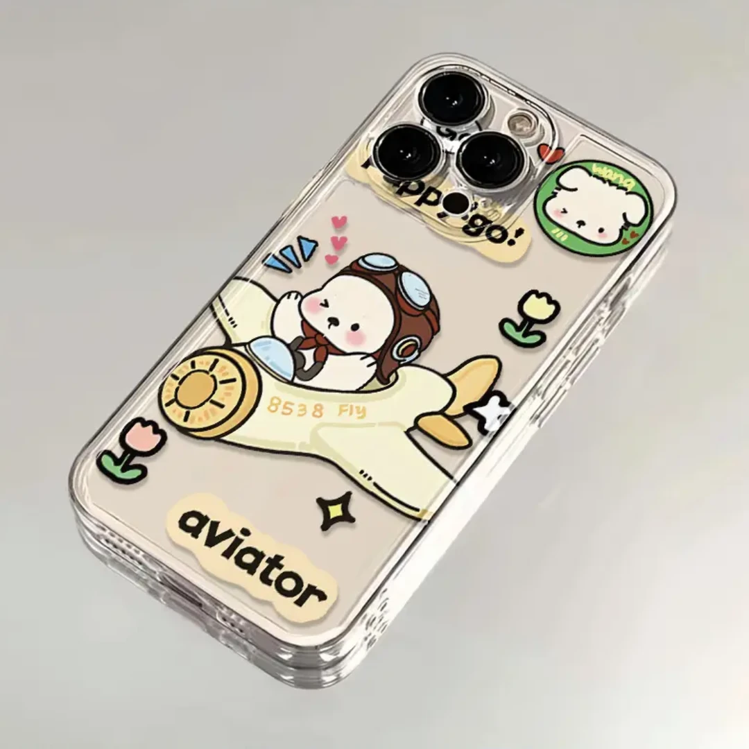 飞机小狗卡通iphone15苹果手机壳14promax软13pro透明12/创意11女