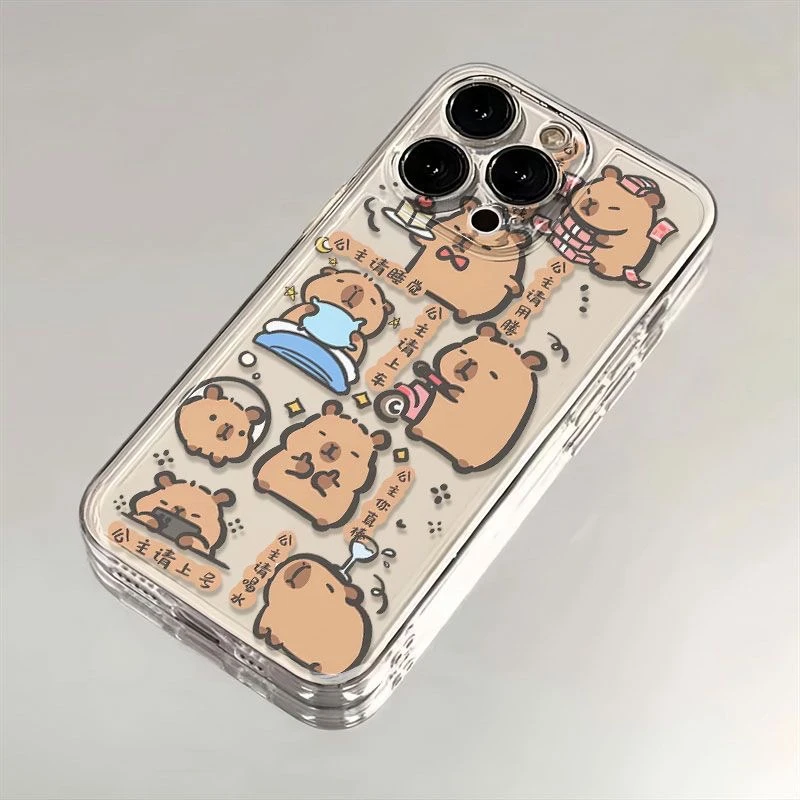 可爱卡皮巴拉苹果15promax手机壳iPhone14/13/12卡通/11透明/XR软