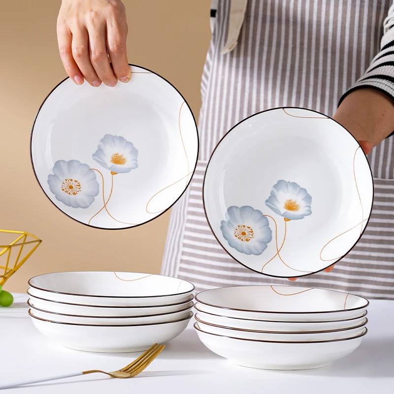 10个装菜盘子家用高颜值新款小号6.25英寸盘子碟子圆炒菜凉菜盘