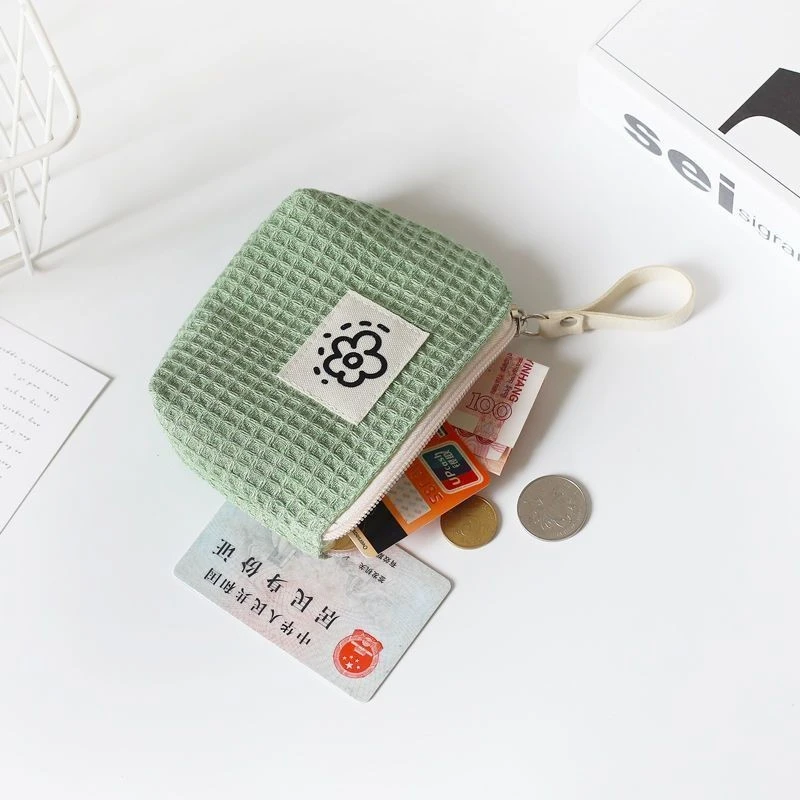 迷你华夫格化妆包口红零钱包化妆品便携2024新学生蓝牙耳机收纳袋