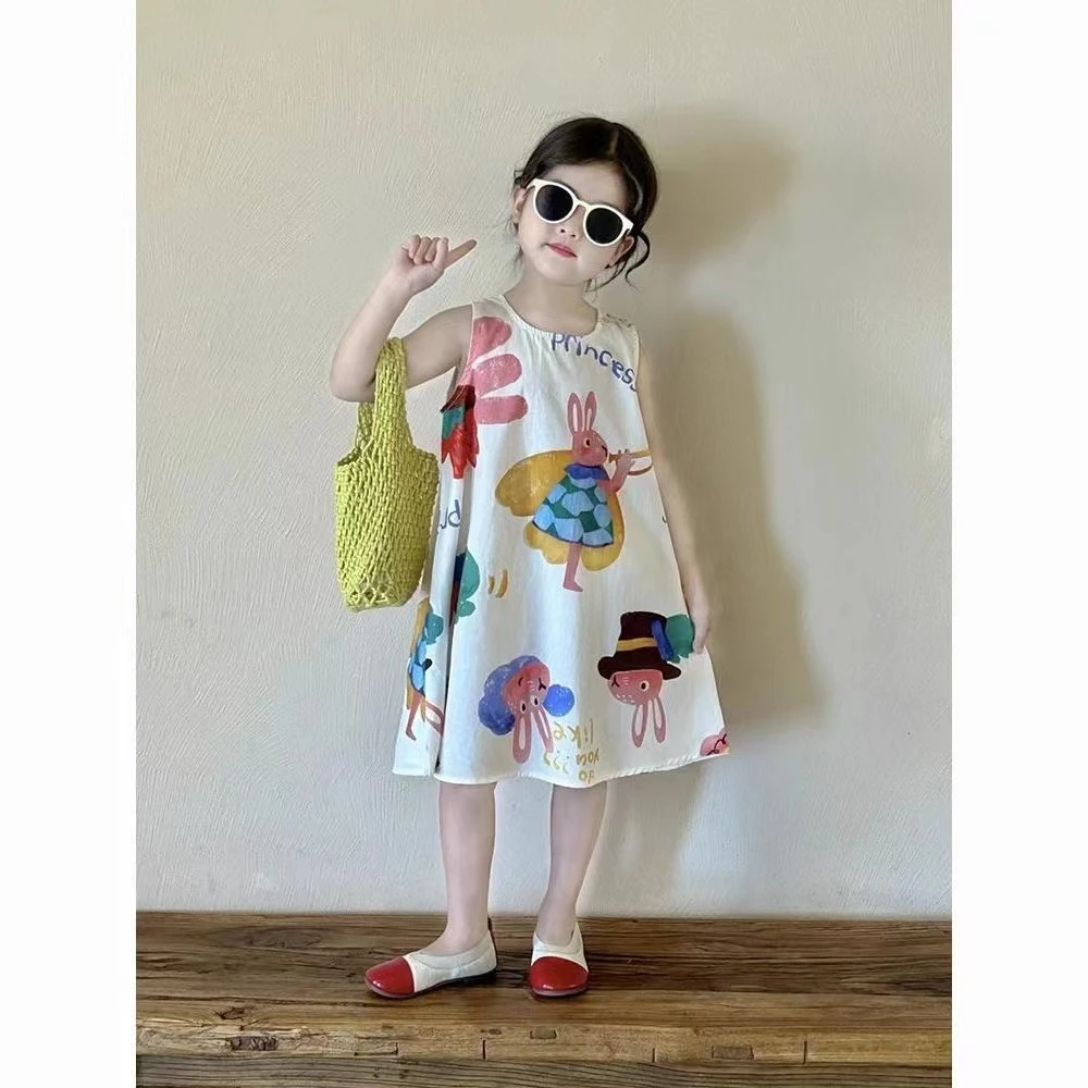 77315无袖连衣裙夏季宝宝洋气时髦夏装儿童背心公主裙子炸街潮