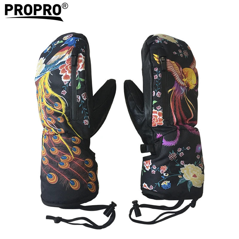 PROPRO 单板滑雪手套内五指男女刻滑保暖防水防丢闷子真皮手套