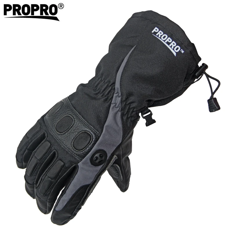 PROPRO 滑雪机车骑行手套高级全真皮防泼水保暖冬季户外防寒装备