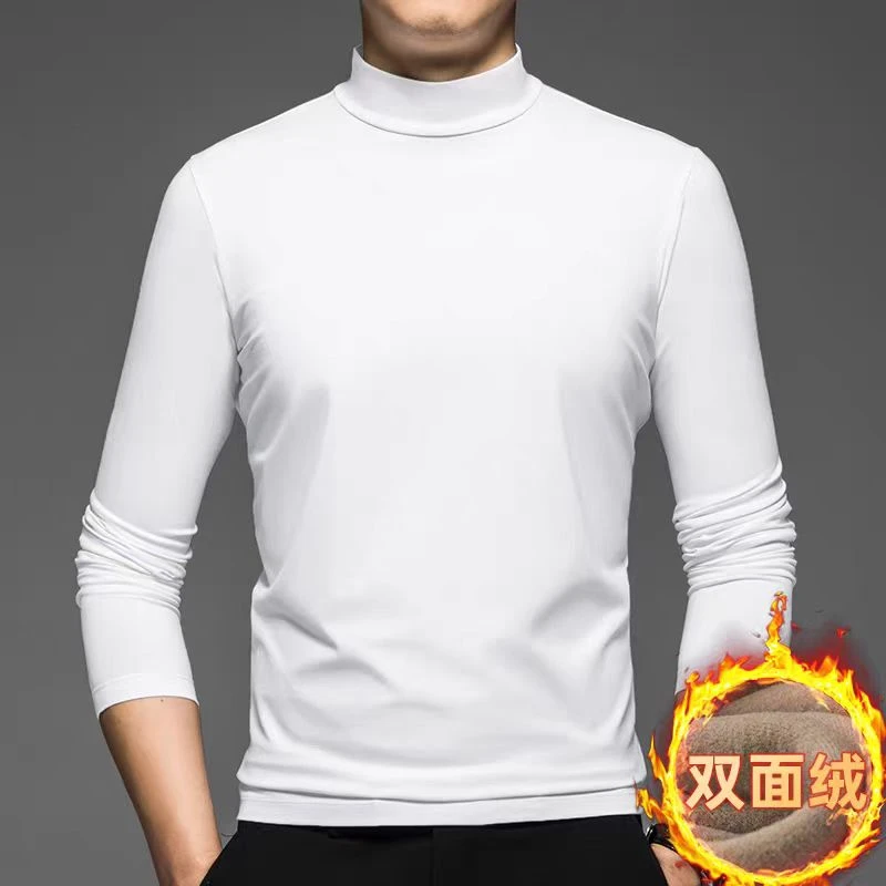 时尚保暖潮流男士德绒半高领打底衫