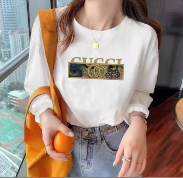 港风时尚潮流春夏卡通圆领纯色长袖T恤-CU双环