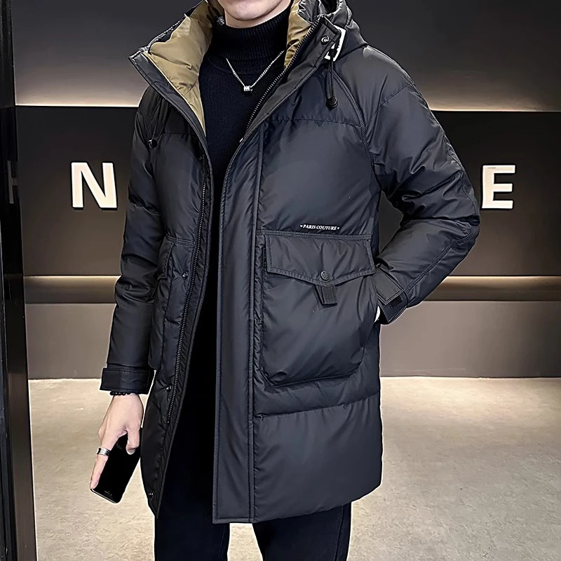 冬季外套男士中长款棉服2025新款潮牌高端加厚保暖连帽棉衣男袄子