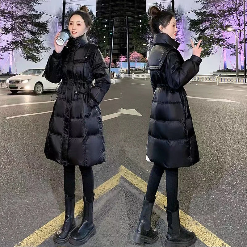 海军立领免洗棉服 中长款加厚保暖棉服外套