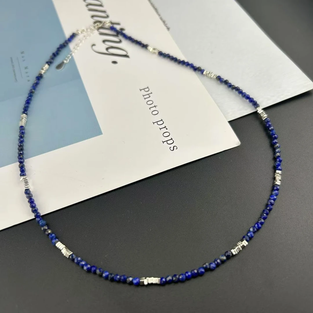 0395YOUPLUS925 2mm蓝银项链