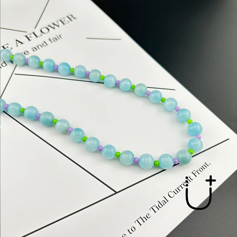 0100马克龙色系圆珠项链