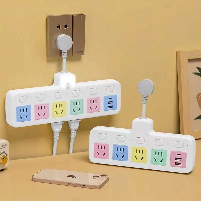 纯铜短线新品同款转换插座带USB插口小夜灯多功能家用一转多插孔