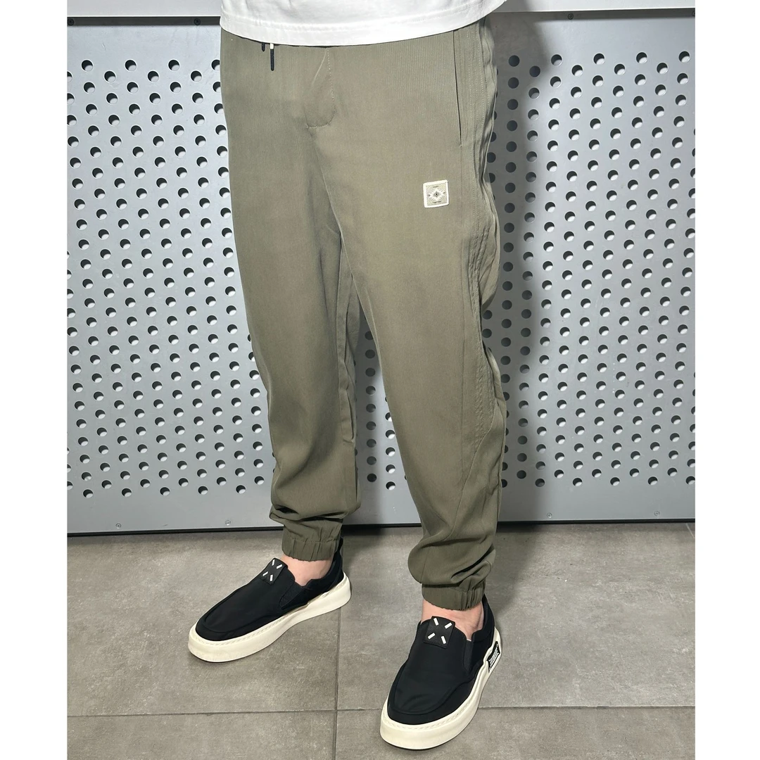 尚名乔仕男2024夏季薄款宽松束脚抽绳休闲长裤百搭款  黑色|绿色