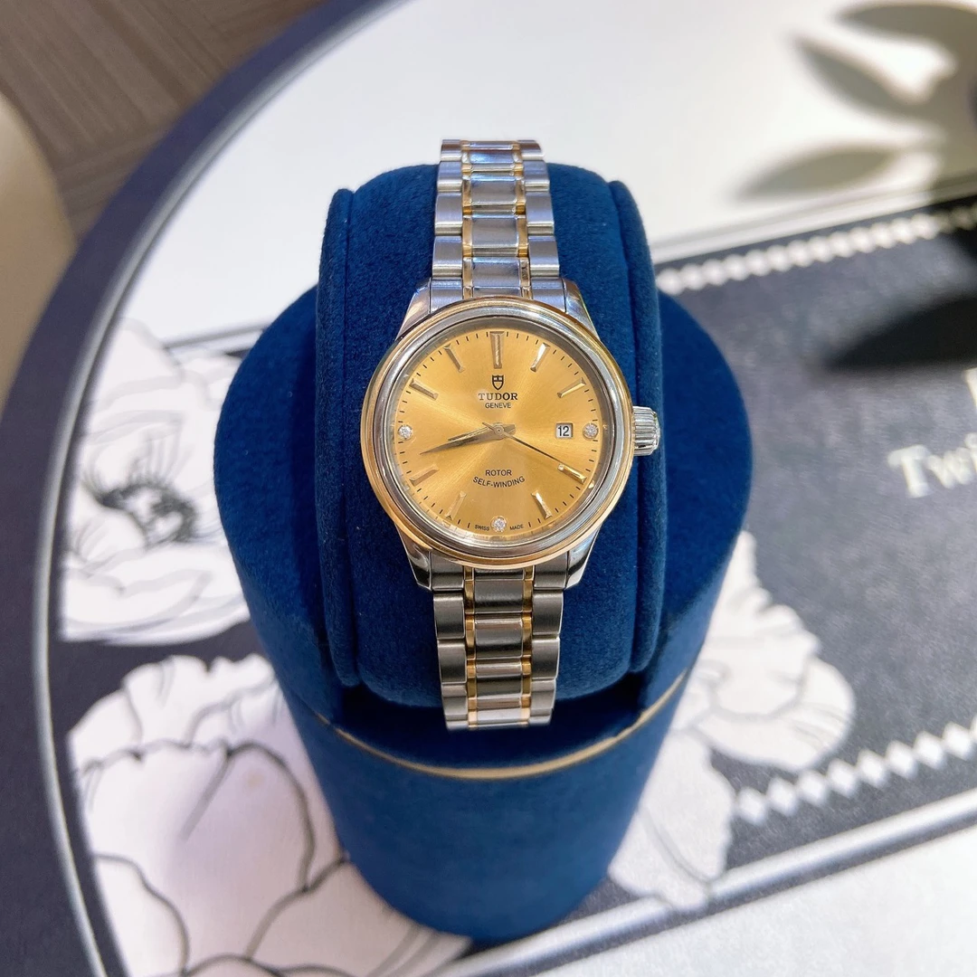 99新 TUDOR/帝舵 帝舵风尚系列，28表径带金机械女士