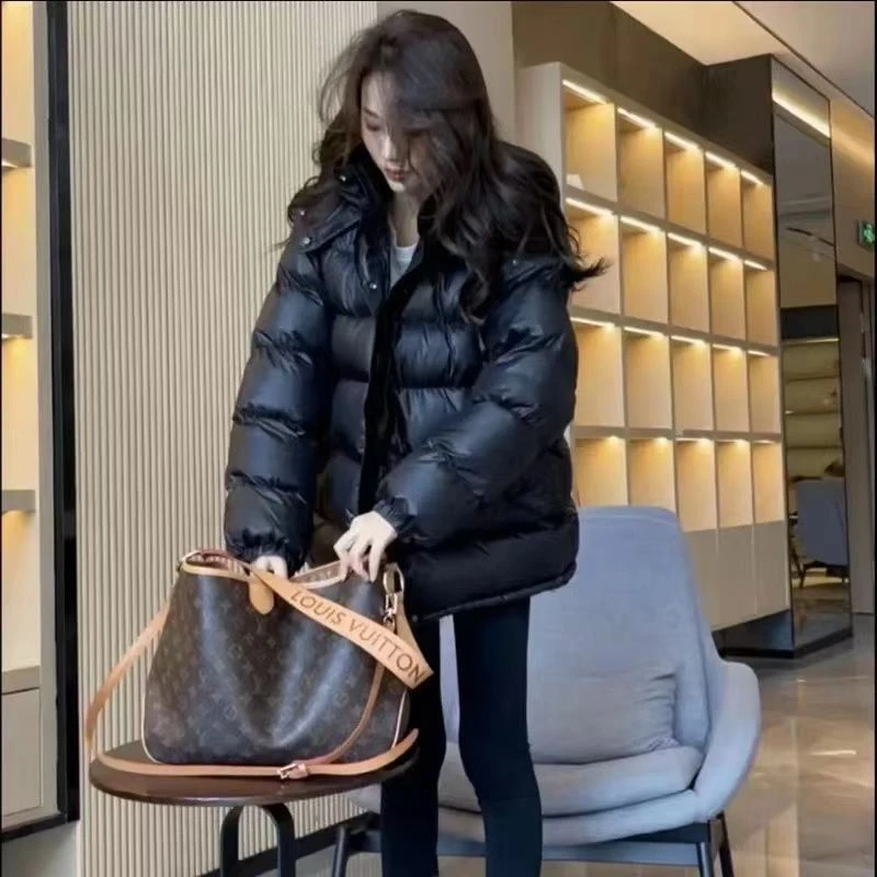 新款羽绒服女短款2023秋冬新款韩版宽松连帽加厚保暖棉衣棉袄子