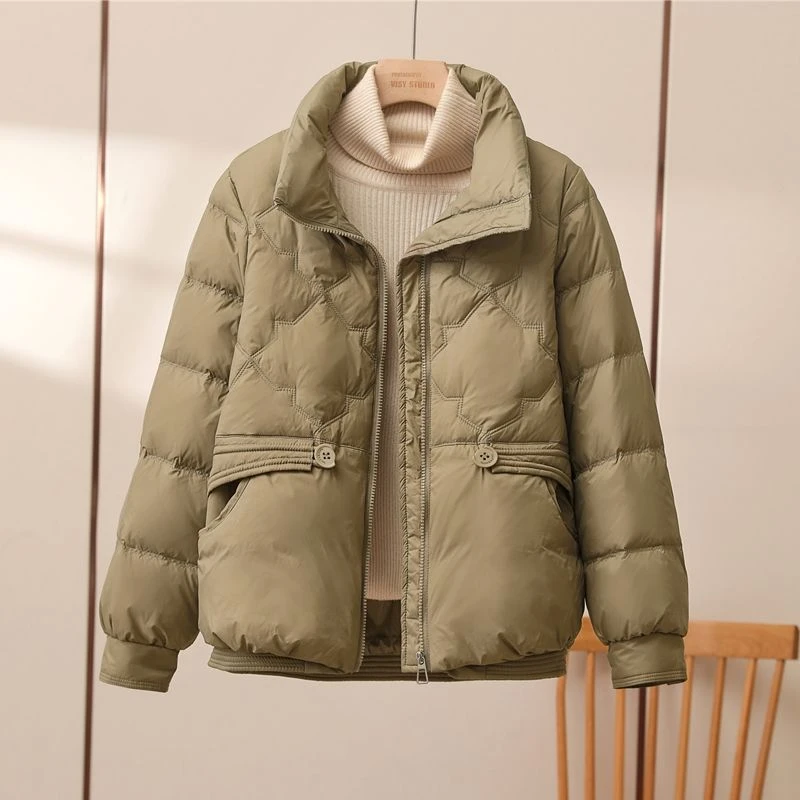 羽绒服短款羽绒服女2023年新款时尚立领羽绒服百塔保暖冬装