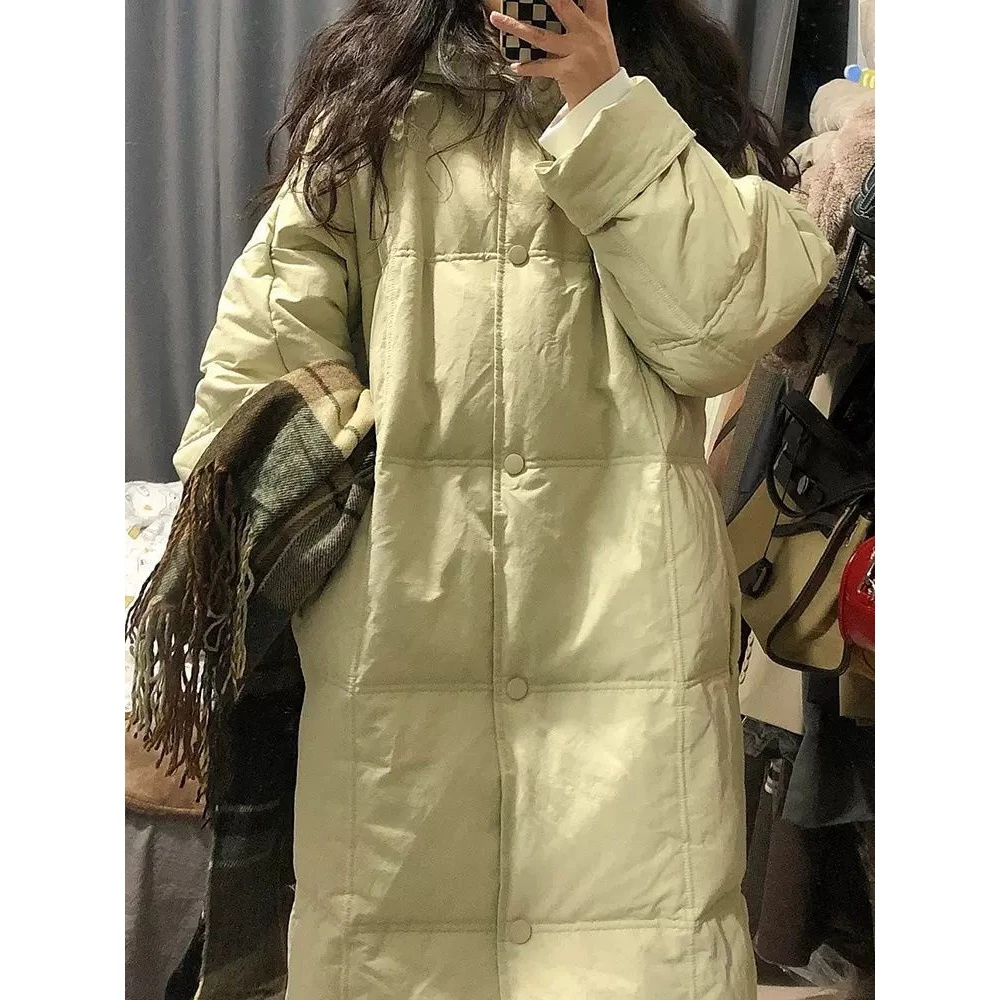 新款2023羽绒服服冬季女中长款新款韩版宽松学生高个子加厚过膝袄