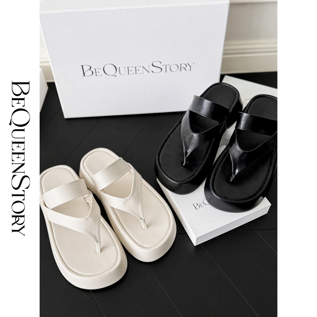 BeQueenStory配饰显瘦百搭简约增高厚底休闲返潮复古人字拖鞋