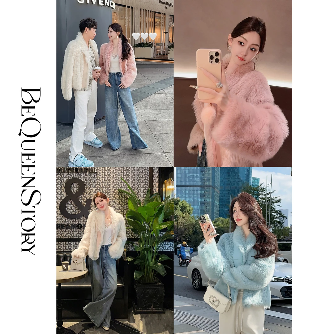 BeQueenStory【华丽颂歌】高定托斯卡纳羊皮毛一体翻领皮草外套秋冬