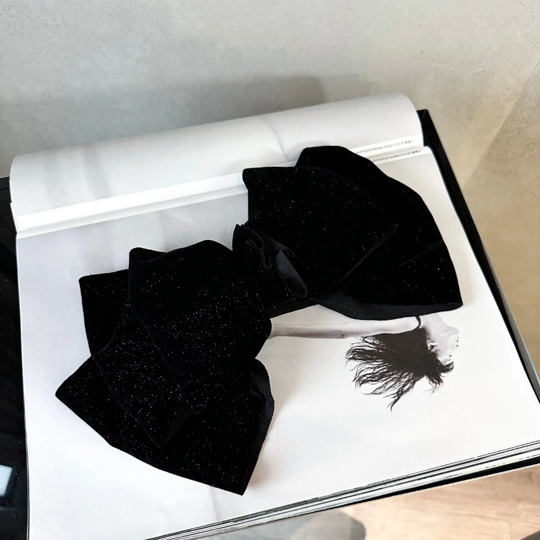 丝绒手工蝴蝶结发夹 余潇潇饰品