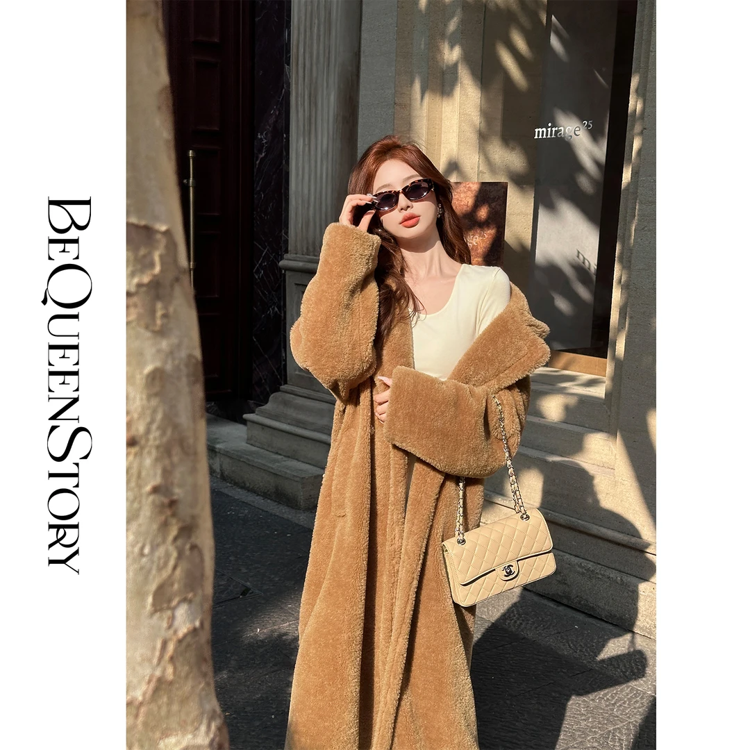 韩韩IU【榛果暖洋】时尚高定大翻领挺阔防风保暖风衣大衣秋冬款