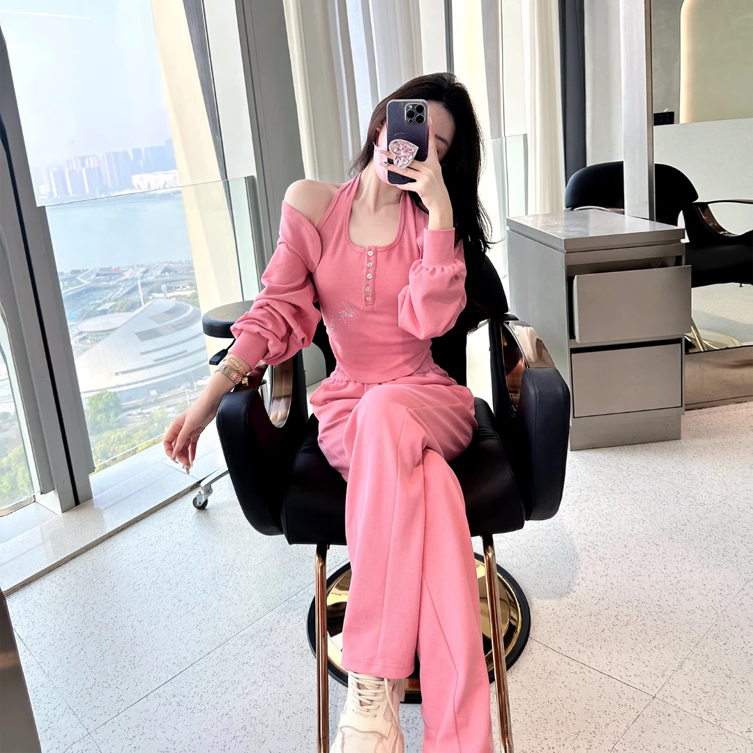 余潇潇【造型玩家】气质百搭三件套时尚新款运动套装女