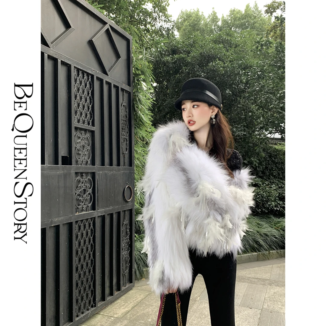 余潇潇【人间小贵妇】奢华风芬兰狐狸毛保暖时尚短外套