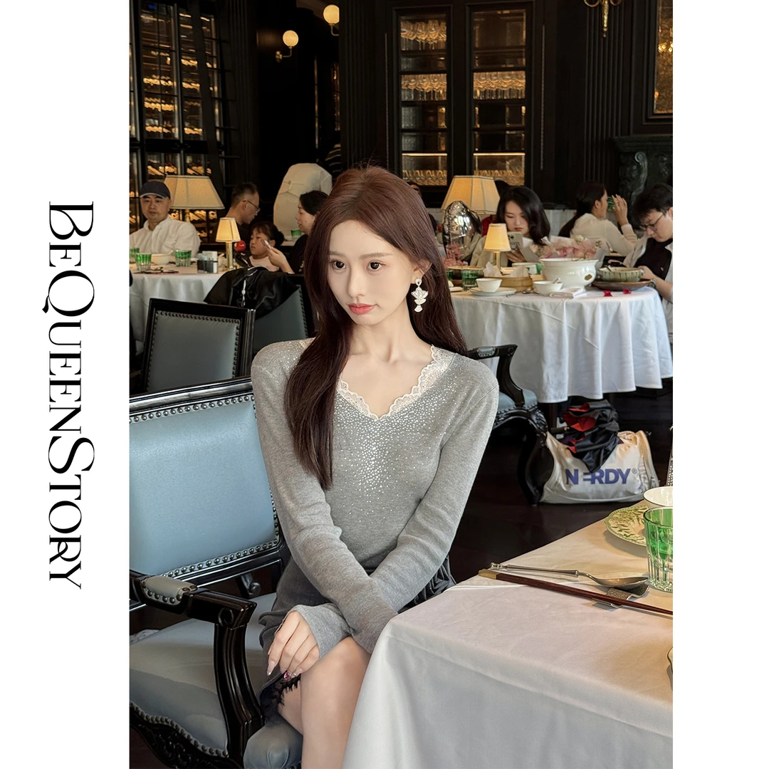 韩韩IU【浪漫星球】绵羊毛桑蚕丝混纺纱线女生秋冬款打底羊毛衫