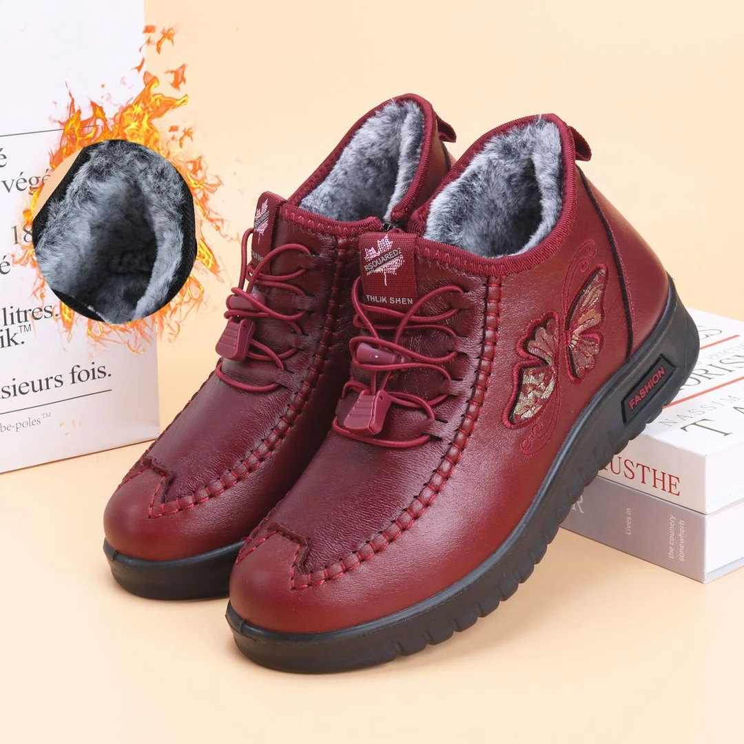 冬季新款老北京布鞋高帮棉靴妈妈鞋加绒保暖防寒女鞋轻便老人棉鞋