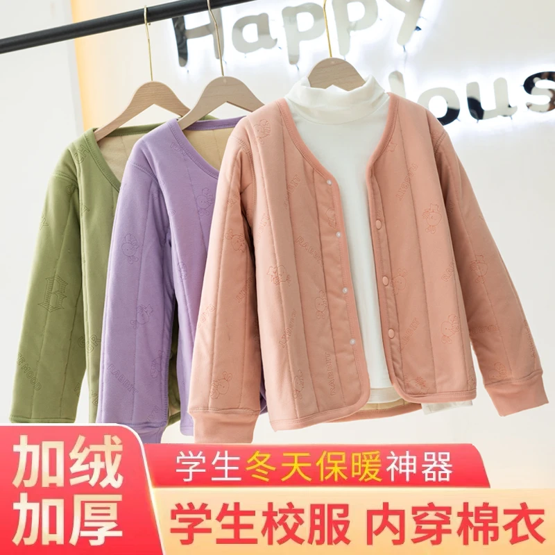 儿童内胆棉衣男童女童内穿棉服中大童校服神器宝宝蚕丝保暖小棉袄