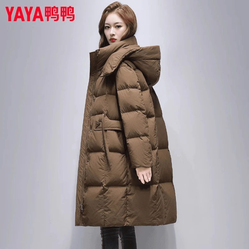 YAYA/鸭鸭保暖女2024年新款中长款时尚百搭韩版品牌YE3B625023J